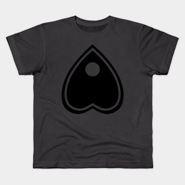 Allover Planchette Pattern - Black on Gray Kids T-Shirt by AliceQuinn